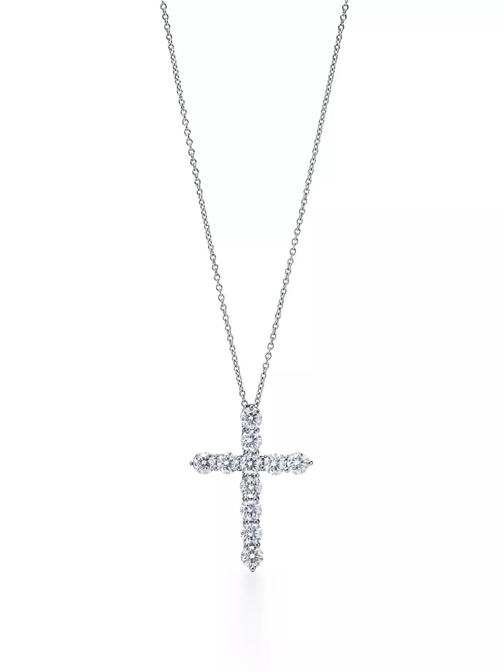 Tiffany Diamond and Platinum Large Cross Pendant
